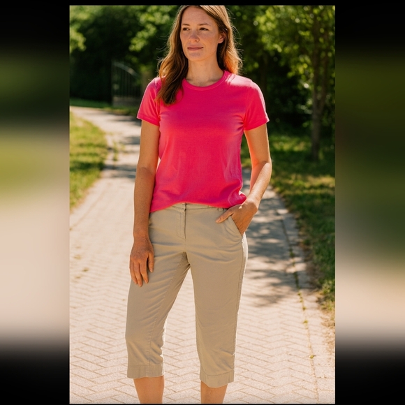J. Crew Tan Capris Casual Cotton Blend - Picture 1 of 3